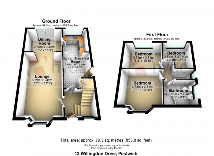 Floorplans For Willingdon Drive, Prestwich, Manchester, M25 1PA