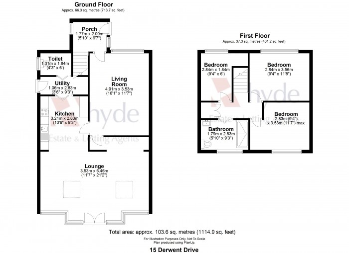 Floorplans For Derwent Avenue, Whitefield, Manchester, M45 8GJ